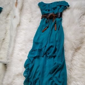 Strapless High Low Maxi